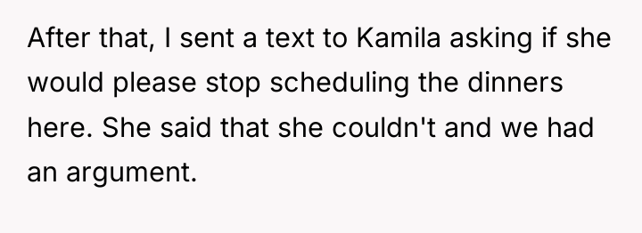 After that, I sent a text to Kamila asking if...