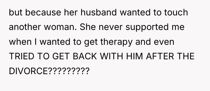 but because her husband wanted to touch another woman. She...
