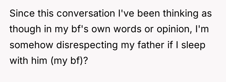 Since this conversation I've been thinking as though in my...