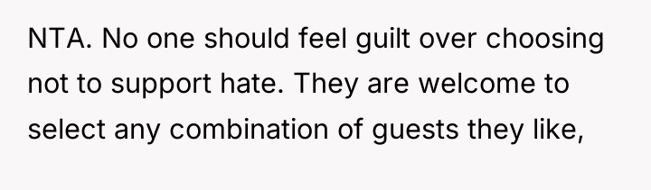 NTA. No one should feel guilt over choosing not to...
