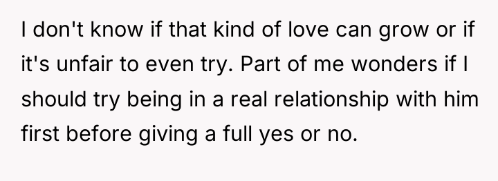 I don't know if that kind of love can grow...
