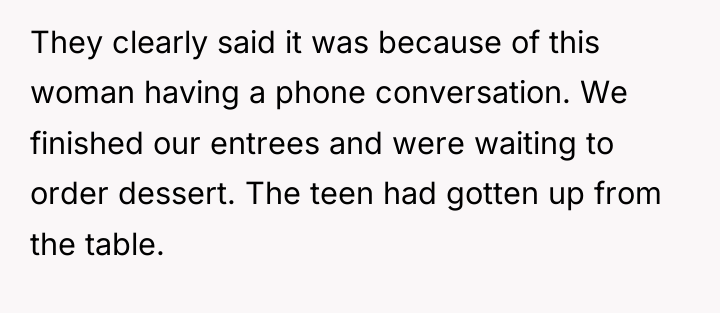 They clearly said it was because of this woman having...