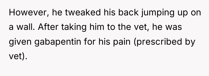 However, he tweaked his back jumping up on a wall....