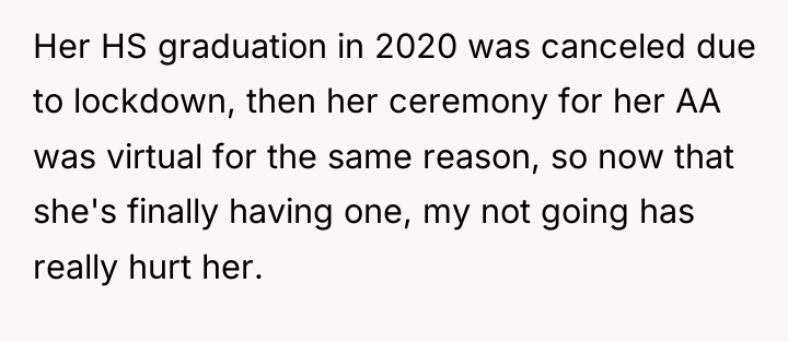 Her HS graduation in 2020 was canceled due to lockdown,...