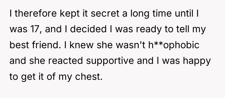 I therefore kept it secret a long time until I...