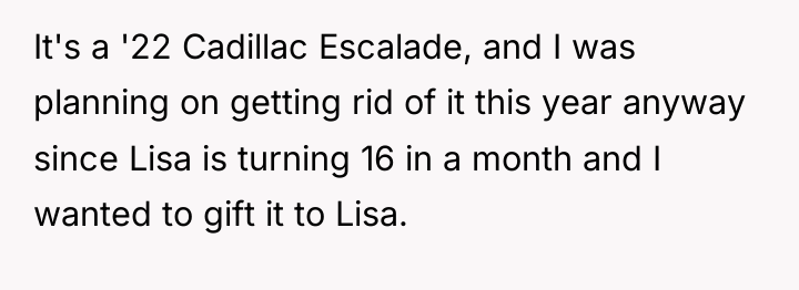 It's a '22 Cadillac Escalade, and I was planning on...