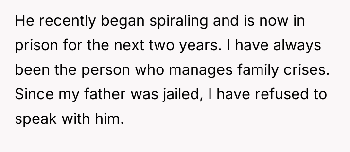 He recently began spiraling and is now in prison for...
