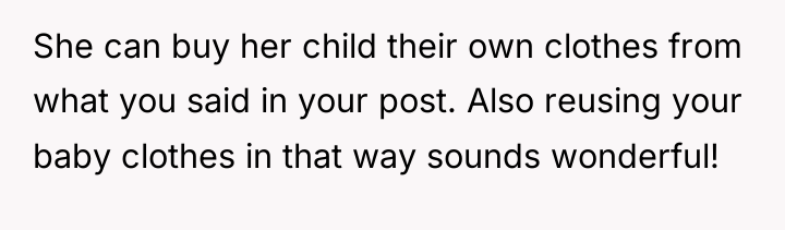 She can buy her child their own clothes from what...