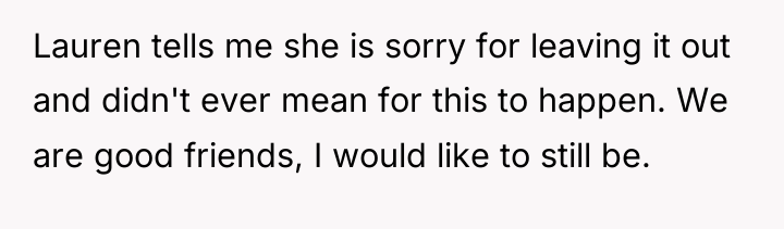 Lauren tells me she is sorry for leaving it out...