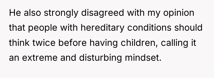 He also strongly disagreed with my opinion that people with...