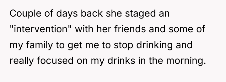Couple of days back she staged an "intervention" with her...