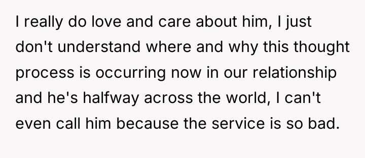 I really do love and care about him, I just...