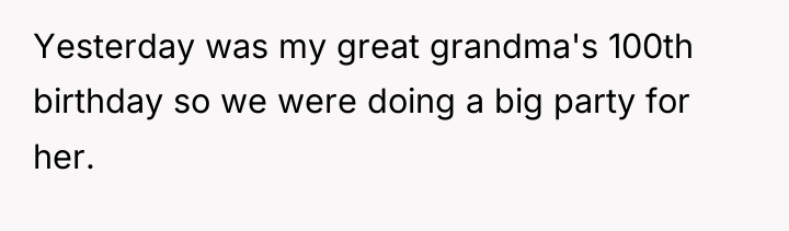Yesterday was my great grandma's 100th birthday so we were...