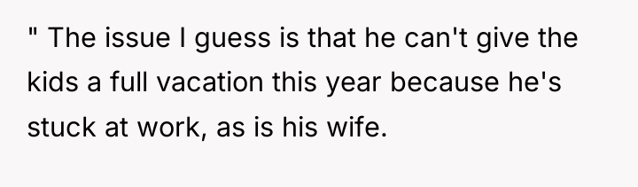 " The issue I guess is that he can't give...