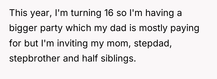 This year, I'm turning 16 so I'm having a bigger...