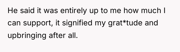 He said it was entirely up to me how much...