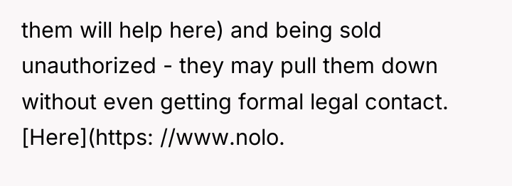 them will help here) and being sold unauthorized - they...