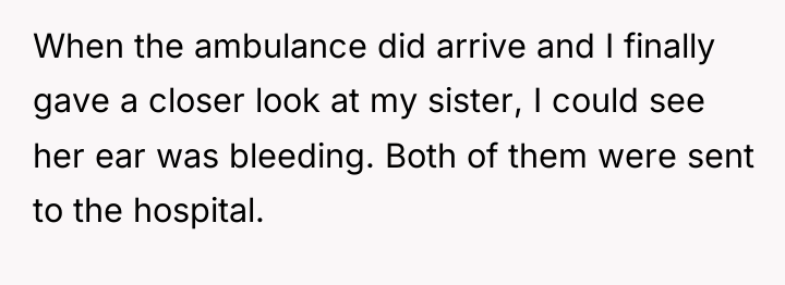 When the ambulance did arrive and I finally gave a...