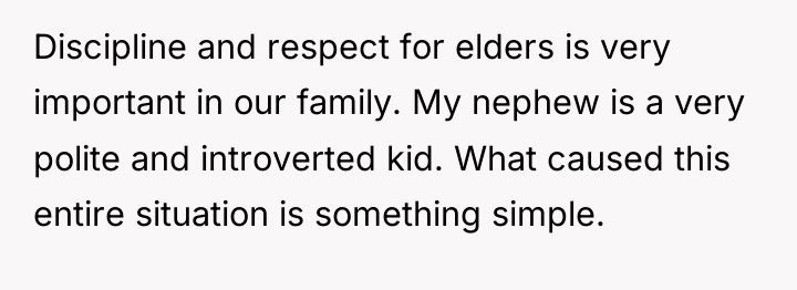 Discipline and respect for elders is very important in our...