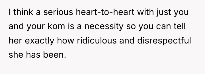 I think a serious heart-to-heart with just you and your...