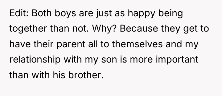 Edit: Both boys are just as happy being together than...