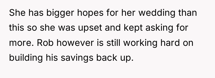 She has bigger hopes for her wedding than this so...
