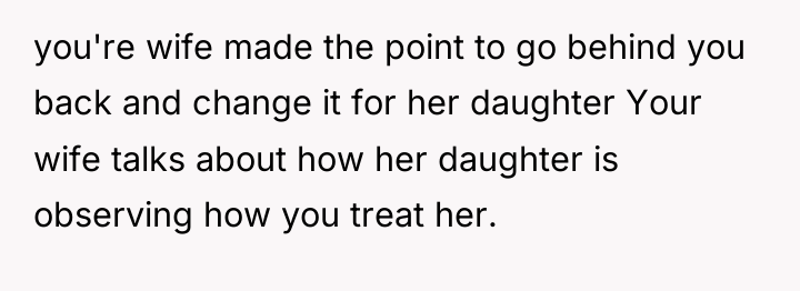 you're wife made the point to go behind you back...