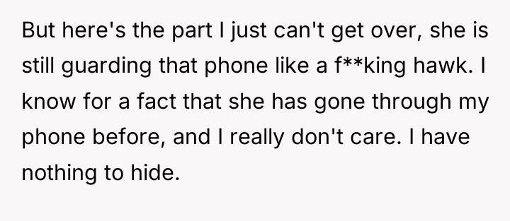 But here's the part I just can't get over, she...