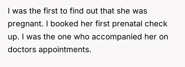 I was the first to find out that she was...