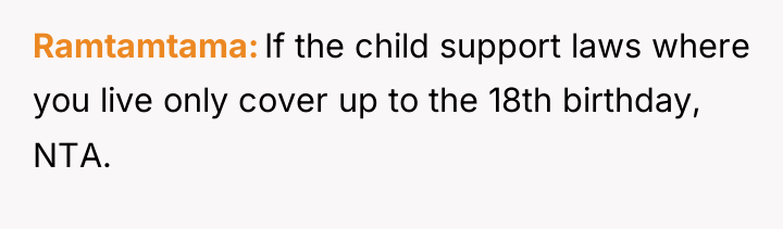 Ramtamtama If the child support laws where you live only...