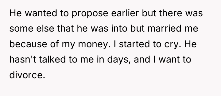 He wanted to propose earlier but there was some else...