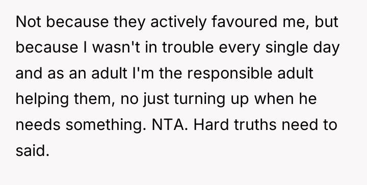 Not because they actively favoured me, but because I wasn't...