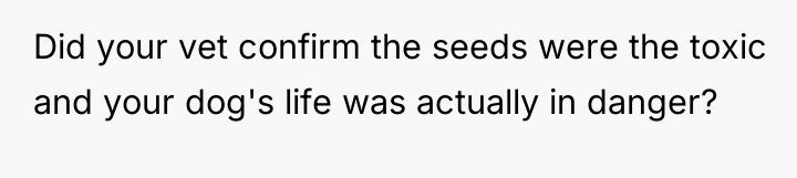 Did your vet confirm the seeds were the toxic and...