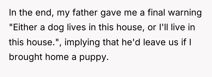 In the end, my father gave me a final warning...