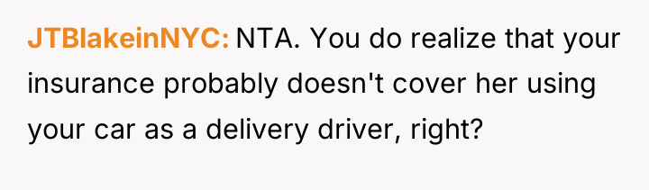 JTBlakeinNYC NTA. You do realize that your insurance probably doesn't...