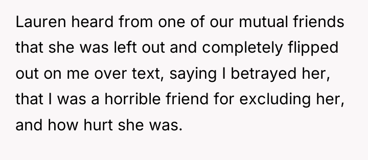 Lauren heard from one of our mutual friends that she...