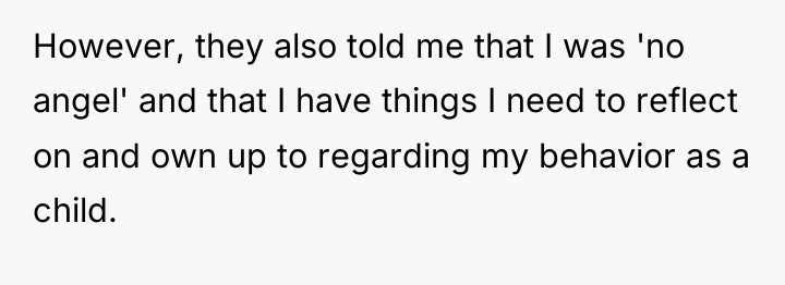 However, they also told me that I was 'no angel'...