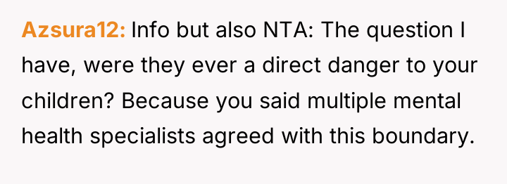 Azsura12 Info but also NTA: The question I have, were...