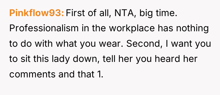 Pinkflow93 First of all, NTA, big time. Professionalism in the...