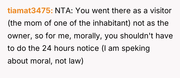 tiamat3475 NTA: You went there as a visitor (the mom...