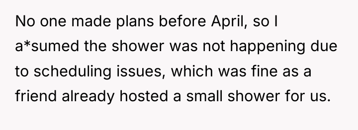 No one made plans before April, so I a*sumed the...