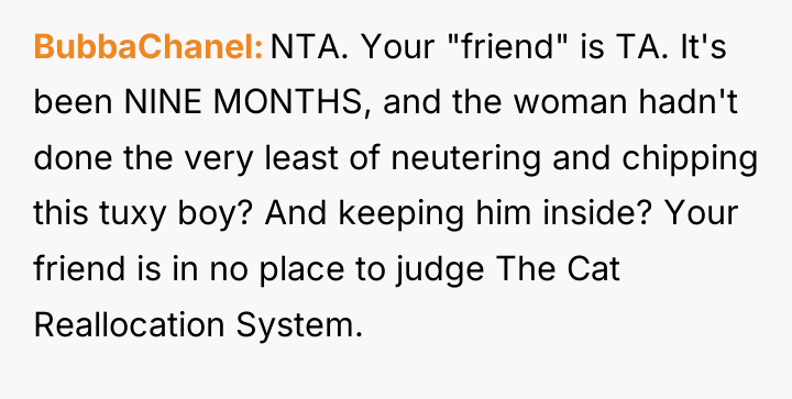 BubbaChanel NTA. Your "friend" is TA. It's been NINE MONTHS,...