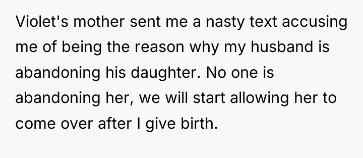 Violet's mother sent me a nasty text accusing me of...