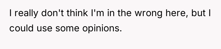 I really don't think I'm in the wrong here, but...