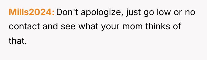 Mills2024 Don't apologize, just go low or no contact and...