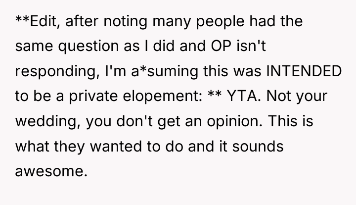 **Edit, after noting many people had the same question as...