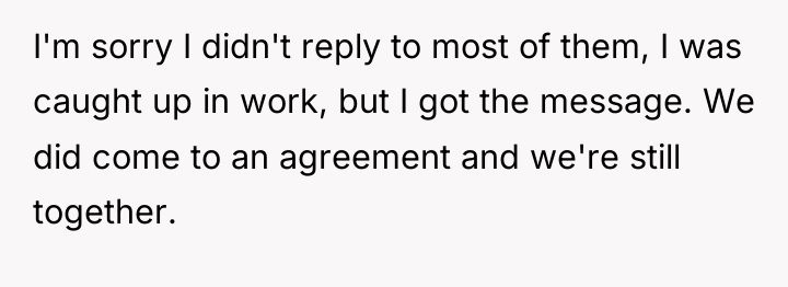 I'm sorry I didn't reply to most of them, I...