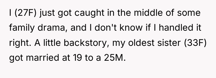 I (27F) just got caught in the middle of some...