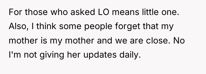 For those who asked LO means little one. Also, I...