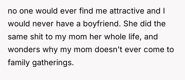 no one would ever find me attractive and I would...
